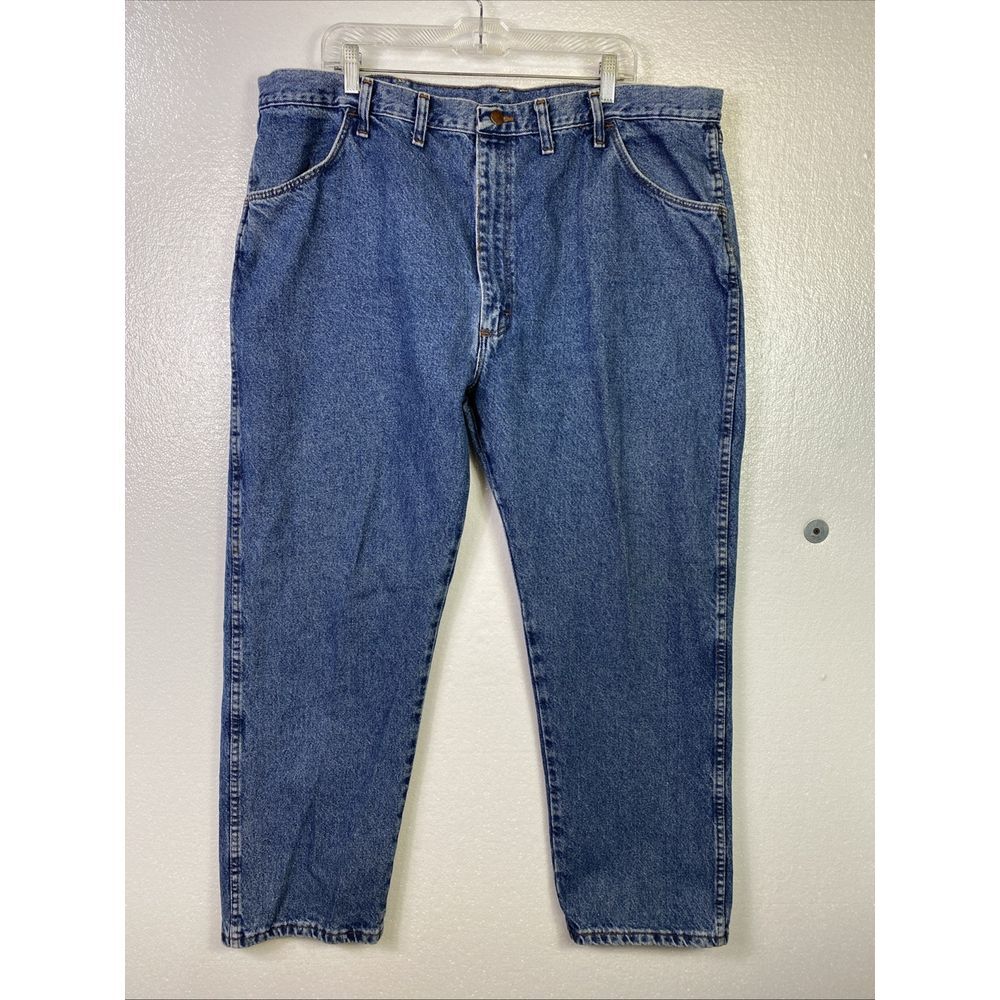 Rustler Jeans Mens Sz 42X28 Blue Straight leg High rise Cowboy Work Utility Farm